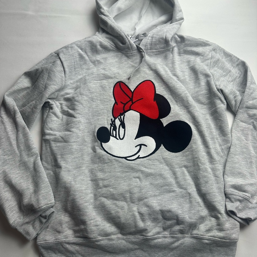 NWT Disney Gray Hoodie with Minnie Mouse Design. Size XL